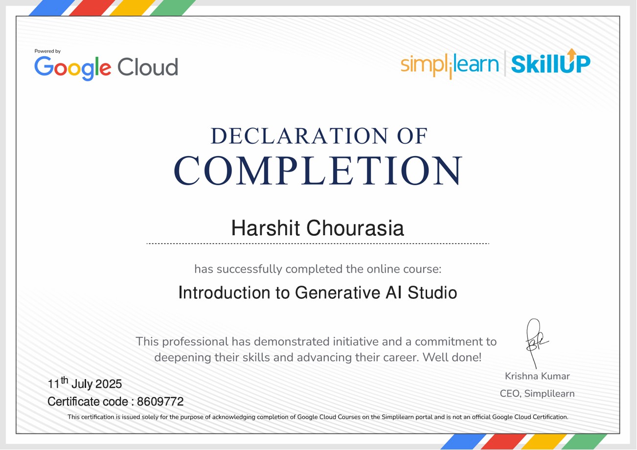 Generative AI Certificate